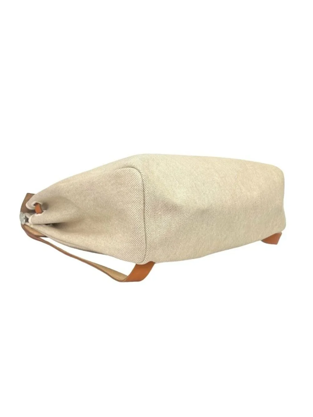 Hermes Herbag a Dos PM Toile H Leather Backpack Gold Ivory